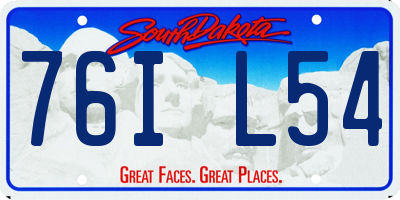 SD license plate 76IL54