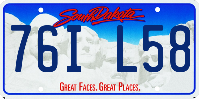 SD license plate 76IL58
