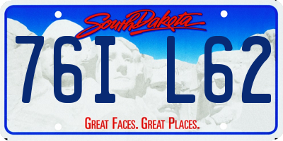 SD license plate 76IL62