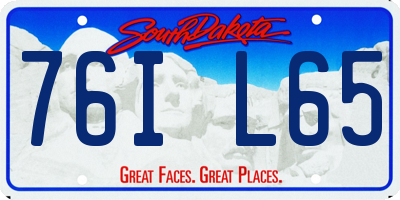 SD license plate 76IL65