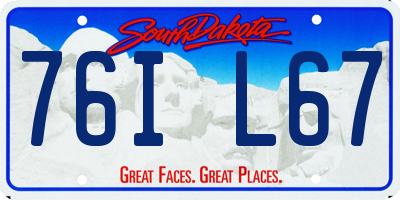 SD license plate 76IL67