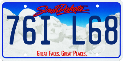 SD license plate 76IL68