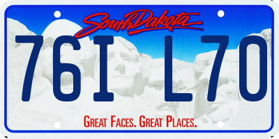 SD license plate 76IL70