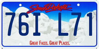 SD license plate 76IL71