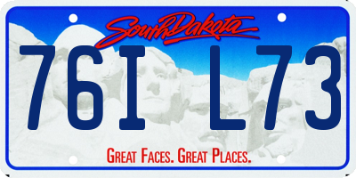SD license plate 76IL73