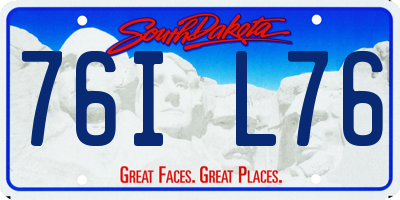 SD license plate 76IL76