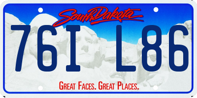 SD license plate 76IL86
