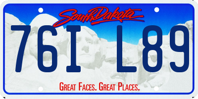 SD license plate 76IL89