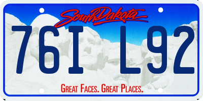 SD license plate 76IL92