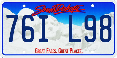 SD license plate 76IL98