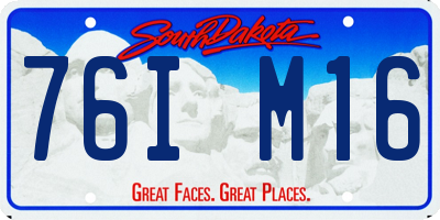 SD license plate 76IM16