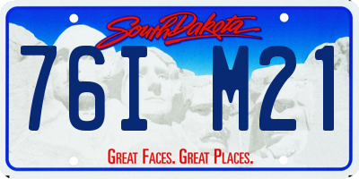 SD license plate 76IM21