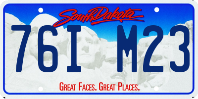 SD license plate 76IM23
