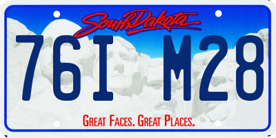 SD license plate 76IM28