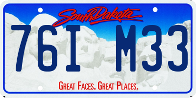 SD license plate 76IM33