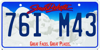 SD license plate 76IM43