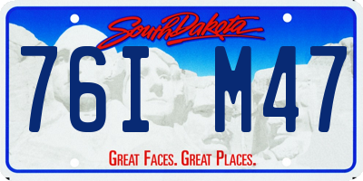 SD license plate 76IM47