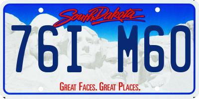 SD license plate 76IM60