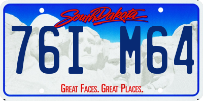 SD license plate 76IM64
