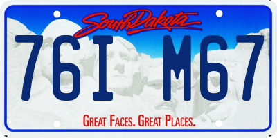 SD license plate 76IM67