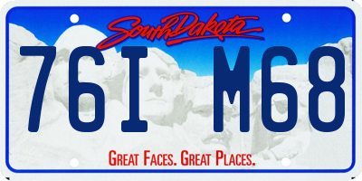 SD license plate 76IM68