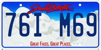 SD license plate 76IM69