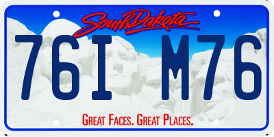 SD license plate 76IM76