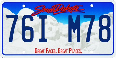 SD license plate 76IM78