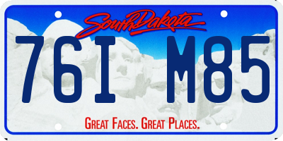 SD license plate 76IM85