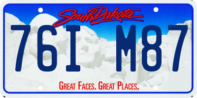 SD license plate 76IM87