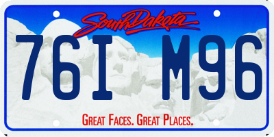 SD license plate 76IM96