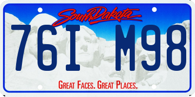 SD license plate 76IM98