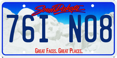 SD license plate 76IN08