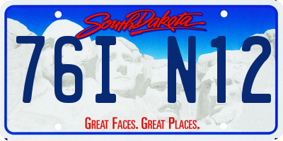 SD license plate 76IN12