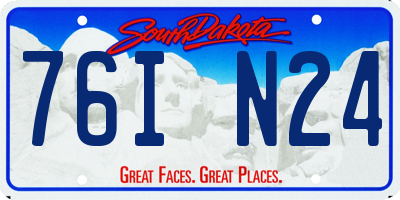 SD license plate 76IN24