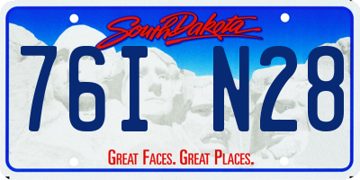 SD license plate 76IN28
