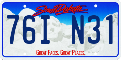 SD license plate 76IN31