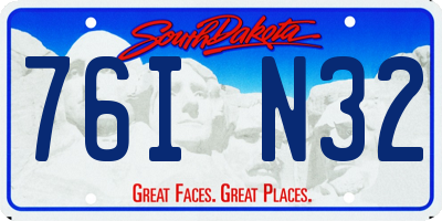 SD license plate 76IN32