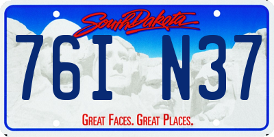 SD license plate 76IN37