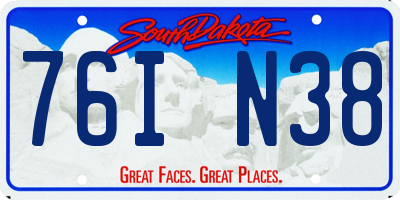 SD license plate 76IN38