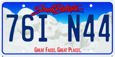 SD license plate 76IN44
