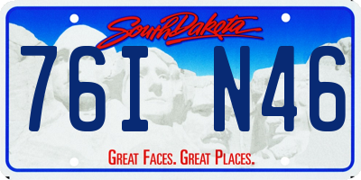 SD license plate 76IN46
