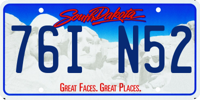 SD license plate 76IN52