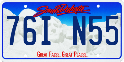 SD license plate 76IN55