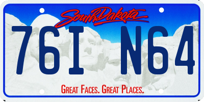 SD license plate 76IN64