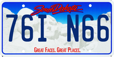 SD license plate 76IN66