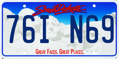 SD license plate 76IN69