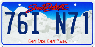 SD license plate 76IN71