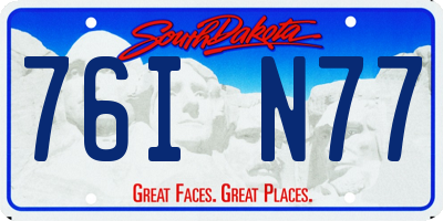 SD license plate 76IN77