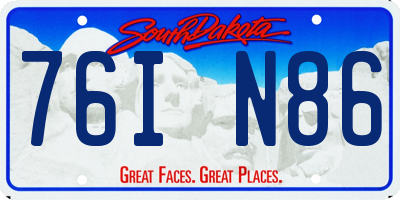 SD license plate 76IN86